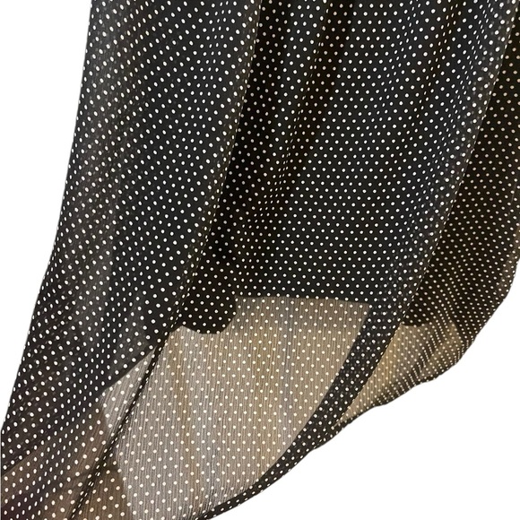 Y2K polka dot tank top sheer overlay black white XL - Picture 4 of 6
